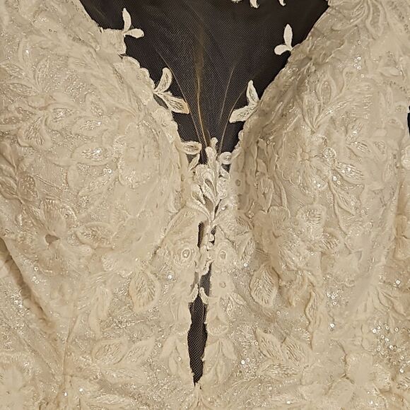 Galina Signature Beaded Mermaid Wedding Dress with Free Veil - Picture 2 of 15